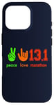 iPhone 16 Pro Peace Love 13.1 Half Marathon Cool Running Runners Case