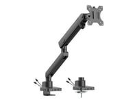 Urban Factory FLEXEE Single Pro - Kit de montage (bras articulé) - pour Écran LCD - ergonomique, avec station d'accueil - acier, aluminium, plastique - noir - Taille d'écran : 17"-32" - montrable sur bureau