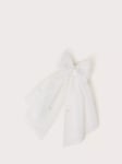 Monsoon Kids' Henrietta Pearl Bow Hair Clip, Ivory