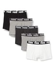 PUMA Herren Puma Basic Men's (5 Pack) Boxer Slip, Mehrfarbig (White/ Black/ Grey), L EU