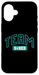 Coque pour iPhone 16 Ruban bleu sarcelle Team Sober Addiction Recovery Sobriety