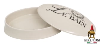 Biscottini Porte Bijoux Fermée Savon Porcelaine Blanche Vide Poche Entrée