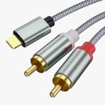 Câble RCA pour iPhone, Lightning Mâle vers 2RCA Mâle Y Auxiliaire Audio Câble Numérique Compatible avec Lightning Amplificateur Enceinte HDTV Home Cinéma Vidéo Projecteur