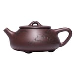 Teapots & Coffee Servers Purple Clay Teapots Chinese Yixing Handmade Zisha Teapot Oriental Purple Clay Xishi Teapot with Embossed Flower Stoneware Teapot for Household, 6.8oz/200cc Tea Kettle Tea Make