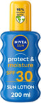 NIVEA Sun Protect & Moisture Sun Spray SPF30 (200 ml), Moisturising Suncream.