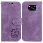 Yhteensopiva Xiaomi Poco X3 / X3 Nfc kohokuvioidun Cute Tiger Flip Folio -lompakkokotelon kanssa korttitaskupidikkeen kannen