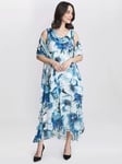 Gina Bacconi Angelica Cowl Neck Midi Dress And Shawl, Multi