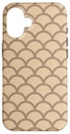 Coque pour iPhone 16 Beige Brown Hills Mountains Arches Half Circles Pattern