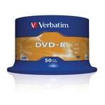 50 Pack Verbatim Blank Replacement DVD-R Discs