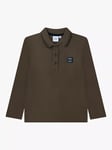 HUGO BOSS Kids' Long Sleeve Pique Cotton Polo Shirt