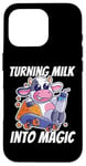 Coque pour iPhone 16 Pro Transformer le lait en machine à fromage magique avec humour d'élevage de vache laitière