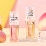 Pakivs 2Pcs Plumping Lip Oil Set,Hydrating Lip Gloss Peach Honey Lip Oil Long La