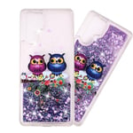 COTDINFOR Compatible avec Huawei P30 Pro Coque Glitter Liquide Cover Etui Housse Paillette Antichoc Protective Silicone TPU Bumper Case pour Huawei P30 Pro TPU Blue-Violet CP Birds XYLS.