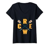 Womens Crossed Oars Rowing Designs Apparel Present V-Neck T-Shirt