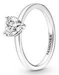 Pandora Stackable Sparkling Heart Solitaire Sterling silver ring 191165C01-54