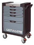 KS Tools 816.0005 - Servante d'atelier 5 tiroirs - Gamme ULTIMATE® - Système de fermeture centralisé par serrure - 4 roues robustes - Système anti-basculement - Couleur Noire et Grise