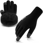 Rahhint Gants Hiver Homme Gants Femme Laine Gants Chauds Tactiles pour Ski Sport Running Randonnée Smartphone Conduite