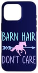 Coque pour iPhone 16 Pro Équitation Barn Hair Don't Care Funny Equestrian Rider