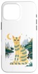 Coque pour iPhone 16 Pro Max Chat mignon Art Midnight Illustration Simple Art