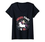 Womens Unicorn rainbow - Unicorn power in me V-Neck T-Shirt