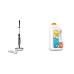 Shark Klik n' Flip Automatic Steam Mop [S6003UK] 3 Settings, 8m Cord, Bordeaux/Steel Grey & Vax Steam Detergent Citrus Burst 1L, White