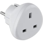 Electraline Adaptateur de voyage UK vers France/Europe, blanc - 70058