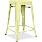 Tabouret de bar design industriel - acier mat - 60cm - Stylix Jaune pâle