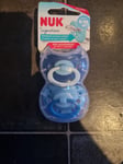 NUK Signature Orthodontic Silicone Soothers/Dummies/Pacifiers 6-18m Blue Stars