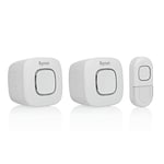 Byron Wireless Portable Doorbell Set - Smart Control - 200m Range - 8 Melodies - Volume Control - Colourful Visual Alert System - White - DBY-24724UK