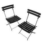 Haloyo - Lot de 2 chaises pliantes bistrot,Assise Siege Exterieur Detente Jardin,noir