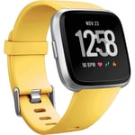 Smartwatch-armbandet är kompatibelt med Fitbit Versa Smartwatch, Versa 2 och Versa Lite se-klockor för kvinnor och män（Mango Yellow-S）