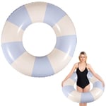 Bouee Piscine Adulte Anneau de Natation Bouée Gonflable Bouée d'été Eau Jouet Bouée Piscine pour Les Adolescents et Adultes Bouée Gonflable Rétro Rayée en PVC Bouée Piscine, Diamètre Gonflé 75cm