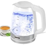 Electric Kettle Portable Jug Glass 360 White LED Illuminated Security 1.7L