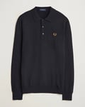 Fred Perry Knitted Long Sleeve Polo Navy