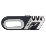 Salter Professional BW11674EU7 Aiguiseur à couteaux 4 en 1, tige réglable en tungstène, diamant et céramique, ciseaux et couteaux de cuisine, ustensile antidérapant, affûteur de lames, noir