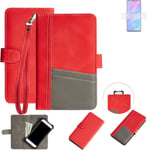 Étui pour Huawei P Smart S housse protection rouge et gris style livre