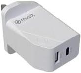 MUVIT for Change Chargeur Secteur PD USB C/USB A 30W+18W QC3.0