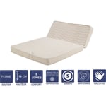 Matelas Ferme Pour tous bz 140x190 x 10 cm + Oreiller Visco avec Mémoire de Forme sur Face Hiver - Déhoussable Housse Lavable - Découpe Assise 60 cm