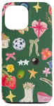 Coque pour iPhone 13 Pro Max Collage vert cowgirl Y2K avec nœud mignon et esthétique