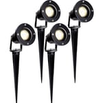 4X Spot de jardin led spot extérieur led blanc chaud IP65 lumière de jardin 4W GU10 pré pour extérieur pré de jardin - Hengda