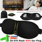 Sleep 3D Eye Mask and Ear Plugs for Travel Sleeping Rest Aid Shade Cover Relax