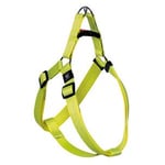 Flamingo Harnais pour Chien Step&Go Len Jaune Fluo XL - 60 à 90cm 25mm - Réglable en continu - avec Bandes réfléchissantes - avec Boucle à clic et verrou de sécurité