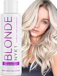 Shampoing Violet pour Cheveux Blonds (500ml) Shampoing Bleu Sans Sulfate Patine pour Cheveux Blonds et Gris - Shampoing Blond Platine Shampoing Neutralisant le Jaune