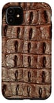 Coque pour iPhone 11 Brown Crocodile Alligator Reptile Wildlife Nature Exotic Art