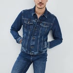 LH - blouson en jean droit boutonné denim stone homme