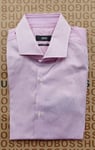 New Hugo BOSS mens pink striped slim fit smart suit shirt Medium 15.5 39 £109