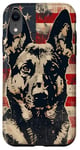 Coque pour iPhone XR Drapeau blanc moderne rayé patriotique berger allemand américain