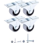 Zxpasra - groofoo Lot de 4 petites Roulettes en Caoutchouc pour Meubles, appareils et équipements - Non Pivotantes - 30 mm de Diamètre - 35 kg de