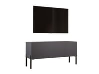 Meuble TV  Anthracite Avec Pieds En Noir, D: L: 100 Cm, H : 52 Cm, P : 32 Cm