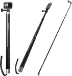 Perche à Selfie Ultra Longue pour GoPro Hero, Insta 360, Osmo Action Camera, Extensible à 3 Longueurs 55,9 cm, 120 cm, 270 cm en Fibre de Carbone (Perche à Selfie améliorée 2,7 M)